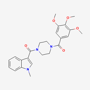 molecular formula C24H27N3O5 B12177724 (1-methyl-1H-indol-3-yl){4-[(3,4,5-trimethoxyphenyl)carbonyl]piperazin-1-yl}methanone 
