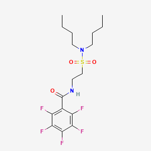 molecular formula C17H23F5N2O3S B1217775 Benzamide, N-(2-((dibutylamino)sulfonyl)ethyl)-2,3,4,5,6-pentafluoro- CAS No. 97142-25-1