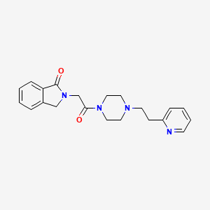 molecular formula C21H24N4O2 B12177802 2-(2-oxo-2-{4-[2-(pyridin-2-yl)ethyl]piperazin-1-yl}ethyl)-2,3-dihydro-1H-isoindol-1-one 