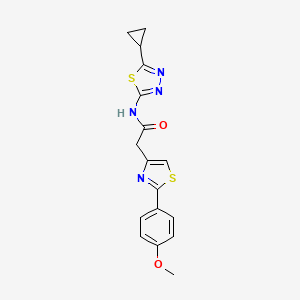 molecular formula C17H16N4O2S2 B12177857 N-(5-cyclopropyl-1,3,4-thiadiazol-2-yl)-2-[2-(4-methoxyphenyl)-1,3-thiazol-4-yl]acetamide 