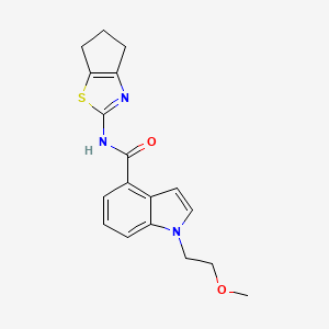 molecular formula C18H19N3O2S B12177860 N-(5,6-dihydro-4H-cyclopenta[d]thiazol-2-yl)-1-(2-methoxyethyl)-1H-indole-4-carboxamide 
