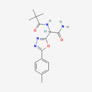 molecular formula C16H20N4O3 B12177867 1,3,4-Oxadiazole-2-acetamide, alpha-[(2,2-dimethyl-1-oxopropyl)amino]-5-(4-methylphenyl)- CAS No. 1246644-56-3