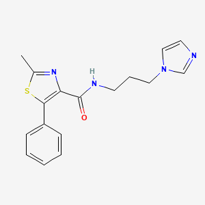 molecular formula C17H18N4OS B12177915 N-(3-(1H-imidazol-1-yl)propyl)-2-methyl-5-phenylthiazole-4-carboxamide 