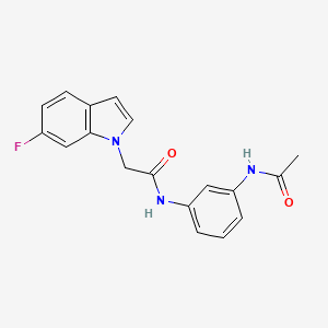 molecular formula C18H16FN3O2 B12177926 N-[3-(acetylamino)phenyl]-2-(6-fluoro-1H-indol-1-yl)acetamide 