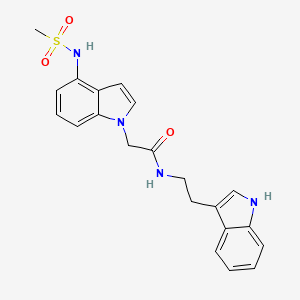 molecular formula C21H22N4O3S B12177937 N-[2-(1H-indol-3-yl)ethyl]-2-{4-[(methylsulfonyl)amino]-1H-indol-1-yl}acetamide 