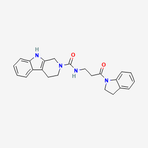 molecular formula C23H24N4O2 B12177995 N-[3-(2,3-dihydro-1H-indol-1-yl)-3-oxopropyl]-1,3,4,9-tetrahydro-2H-beta-carboline-2-carboxamide 