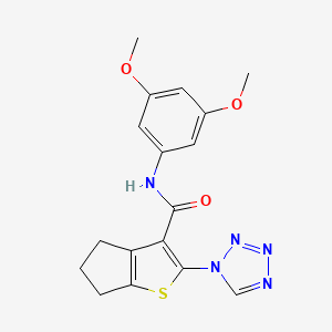 molecular formula C17H17N5O3S B12178006 N-(3,5-dimethoxyphenyl)-2-(1H-tetrazol-1-yl)-5,6-dihydro-4H-cyclopenta[b]thiophene-3-carboxamide 
