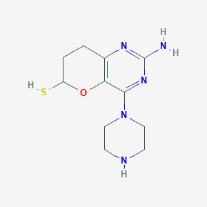 molecular formula C11H17N5OS B1217801 6H-Thiopyrano(3,2-d)pyrimidin-2-amine, 7,8-dihydro-4-(1-piperazinyl)- CAS No. 87466-13-5