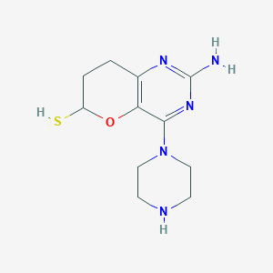 6H-Thiopyrano(3,2-d)pyrimidin-2-amine, 7,8-dihydro-4-(1-piperazinyl)-