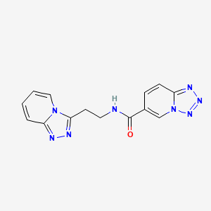 molecular formula C14H12N8O B12178039 N-[2-([1,2,4]triazolo[4,3-a]pyridin-3-yl)ethyl]tetrazolo[1,5-a]pyridine-6-carboxamide 