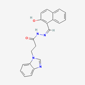 molecular formula C21H18N4O2 B12178089 3-(1H-benzimidazol-1-yl)-N'-[(Z)-(2-hydroxynaphthalen-1-yl)methylidene]propanehydrazide 