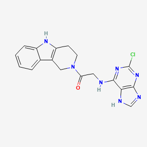 molecular formula C18H16ClN7O B12178149 2-[(2-chloro-9H-purin-6-yl)amino]-1-(1,3,4,5-tetrahydro-2H-pyrido[4,3-b]indol-2-yl)ethanone 