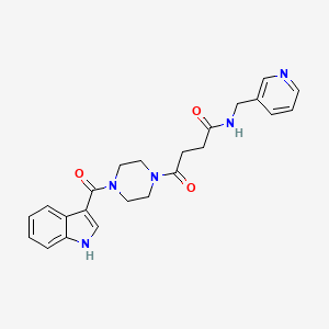 molecular formula C23H25N5O3 B12178168 4-[4-(1H-indol-3-ylcarbonyl)piperazin-1-yl]-4-oxo-N-(pyridin-3-ylmethyl)butanamide 