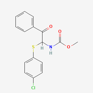 molecular formula C16H14ClNO3S B12178184 Methyl {1-[(4-chlorophenyl)sulfanyl]-2-oxo-2-phenylethyl}carbamate 