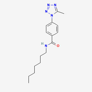 molecular formula C16H23N5O B12178200 N-heptyl-4-(5-methyl-1H-tetrazol-1-yl)benzamide 