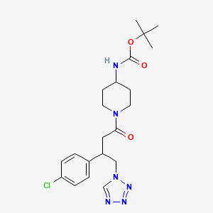 molecular formula C21H29ClN6O3 B12178226 tert-butyl {1-[3-(4-chlorophenyl)-4-(1H-tetrazol-1-yl)butanoyl]piperidin-4-yl}carbamate 