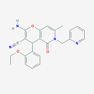 2-amino-4-(2-ethoxyphenyl)-7-methyl-5-oxo-6-(pyridin-2-ylmethyl)-5,6-dihydro-4H-pyrano[3,2-c]pyridine-3-carbonitrile