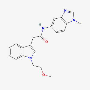 molecular formula C21H22N4O2 B12178234 2-[1-(2-methoxyethyl)-1H-indol-3-yl]-N-(1-methyl-1H-benzimidazol-5-yl)acetamide 