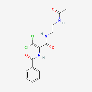 molecular formula C14H15Cl2N3O3 B12178299 Benzamide, N-[1-[[[2-(acetylamino)ethyl]amino]carbonyl]-2,2-dichloroethenyl]- CAS No. 1018165-12-2