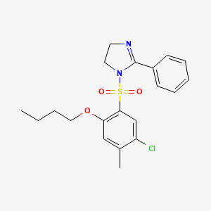molecular formula C20H23ClN2O3S B12178305 1-(2-butoxy-5-chloro-4-methylbenzenesulfonyl)-2-phenyl-4,5-dihydro-1H-imidazole 