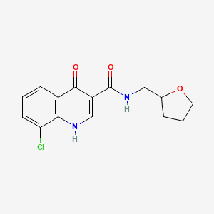 molecular formula C15H15ClN2O3 B12178398 8-chloro-4-oxo-N-(tetrahydrofuran-2-ylmethyl)-1,4-dihydroquinoline-3-carboxamide 