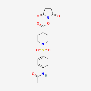molecular formula C18H21N3O7S B12178425 N-{4-[(4-{[(2,5-dioxopyrrolidin-1-yl)oxy]carbonyl}piperidin-1-yl)sulfonyl]phenyl}acetamide 