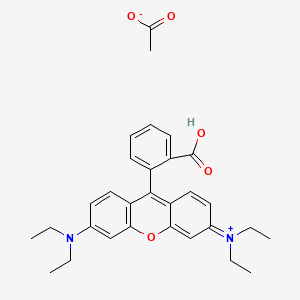 molecular formula C30H34N2O5 B1217848 9-(2-Carboxyphenyl)-3,6-bis(diethylamino)xanthylium acetate CAS No. 64381-99-3