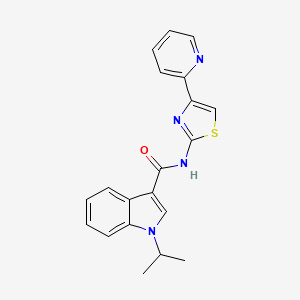 molecular formula C20H18N4OS B12178490 1-isopropyl-N-(4-(pyridin-2-yl)thiazol-2-yl)-1H-indole-3-carboxamide 