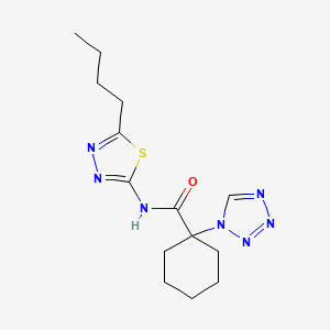 molecular formula C14H21N7OS B12178514 N-(5-butyl-1,3,4-thiadiazol-2-yl)-1-(1H-tetrazol-1-yl)cyclohexanecarboxamide 