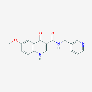 molecular formula C17H15N3O3 B12178647 6-methoxy-4-oxo-N-(pyridin-3-ylmethyl)-1,4-dihydroquinoline-3-carboxamide 