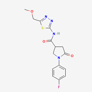 molecular formula C15H15FN4O3S B12178668 1-(4-fluorophenyl)-N-[5-(methoxymethyl)-1,3,4-thiadiazol-2-yl]-5-oxopyrrolidine-3-carboxamide 
