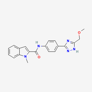 molecular formula C20H19N5O2 B12178672 N-{4-[5-(methoxymethyl)-1H-1,2,4-triazol-3-yl]phenyl}-1-methyl-1H-indole-2-carboxamide 