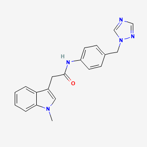 molecular formula C20H19N5O B12178686 2-(1-methyl-1H-indol-3-yl)-N-[4-(1H-1,2,4-triazol-1-ylmethyl)phenyl]acetamide 