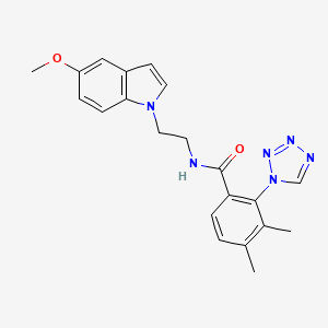 molecular formula C21H22N6O2 B12178718 N-[2-(5-methoxy-1H-indol-1-yl)ethyl]-3,4-dimethyl-2-(1H-tetrazol-1-yl)benzamide 