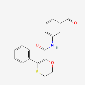 molecular formula C19H17NO3S B12178728 N-(3-acetylphenyl)-3-phenyl-5,6-dihydro-1,4-oxathiine-2-carboxamide 