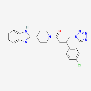molecular formula C23H24ClN7O B12178745 1-[4-(1H-benzimidazol-2-yl)piperidin-1-yl]-3-(4-chlorophenyl)-4-(1H-tetrazol-1-yl)butan-1-one 