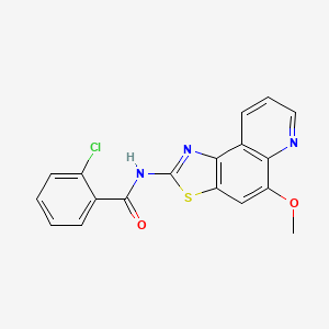molecular formula C18H12ClN3O2S B12178773 2-chloro-N-[(2Z)-5-methoxy[1,3]thiazolo[4,5-f]quinolin-2(1H)-ylidene]benzamide 