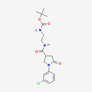 molecular formula C18H24ClN3O4 B12178777 Tert-butyl [2-({[1-(3-chlorophenyl)-5-oxopyrrolidin-3-yl]carbonyl}amino)ethyl]carbamate 