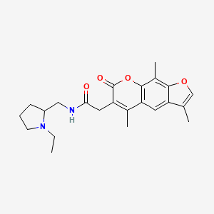 molecular formula C23H28N2O4 B12178788 N-[(1-ethylpyrrolidin-2-yl)methyl]-2-(3,5,9-trimethyl-7-oxo-7H-furo[3,2-g]chromen-6-yl)acetamide 