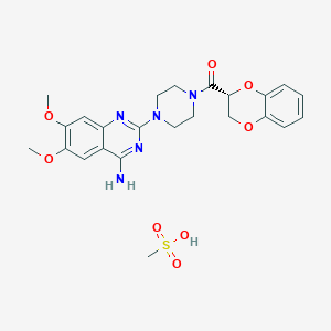 molecular formula C24H29N5O8S B121788 Doxazosin methanesulfonate, (R)- CAS No. 156154-38-0
