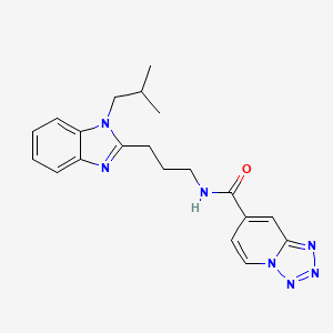 molecular formula C20H23N7O B12178812 N-{3-[1-(2-methylpropyl)-1H-benzimidazol-2-yl]propyl}tetrazolo[1,5-a]pyridine-7-carboxamide 