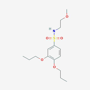 molecular formula C15H25NO5S B12178822 N-(2-methoxyethyl)-3,4-dipropoxybenzene-1-sulfonamide 