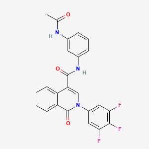 molecular formula C24H16F3N3O3 B12178847 N-(3-acetamidophenyl)-1-oxo-2-(3,4,5-trifluorophenyl)-1,2-dihydroisoquinoline-4-carboxamide 