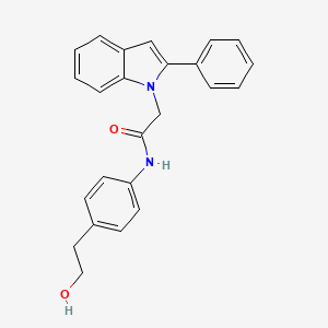 molecular formula C24H22N2O2 B12178865 N-[4-(2-hydroxyethyl)phenyl]-2-(2-phenyl-1H-indol-1-yl)acetamide 