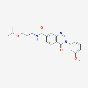 molecular formula C22H25N3O4 B12178935 3-(3-methoxyphenyl)-4-oxo-N-[3-(propan-2-yloxy)propyl]-3,4-dihydroquinazoline-7-carboxamide 