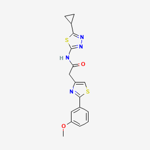 molecular formula C17H16N4O2S2 B12178968 N-[(2E)-5-cyclopropyl-1,3,4-thiadiazol-2(3H)-ylidene]-2-[2-(3-methoxyphenyl)-1,3-thiazol-4-yl]acetamide 