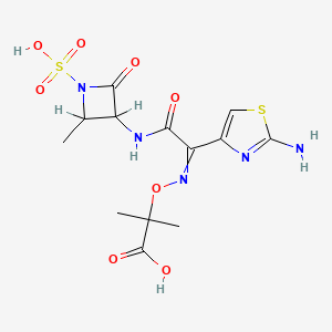 2-[[1-(2-Amino-1,3-thiazol-4-yl)-2-[(2-methyl-4-oxo-1-sulfoazetidin-3-yl)amino]-2-oxoethylidene]amino]oxy-2-methylpropanoic acid
