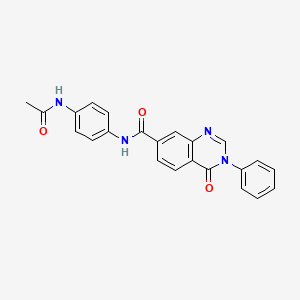 molecular formula C23H18N4O3 B12179064 N-[4-(acetylamino)phenyl]-4-oxo-3-phenyl-3,4-dihydroquinazoline-7-carboxamide 