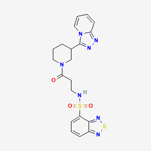 molecular formula C20H21N7O3S2 B12179065 N-{3-oxo-3-[3-([1,2,4]triazolo[4,3-a]pyridin-3-yl)piperidin-1-yl]propyl}-2,1,3-benzothiadiazole-4-sulfonamide 