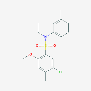molecular formula C17H20ClNO3S B12179101 5-chloro-N-ethyl-2-methoxy-4-methyl-N-(3-methylphenyl)benzene-1-sulfonamide 
